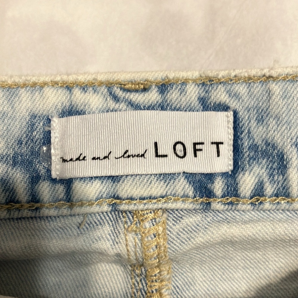 LOFT high waist kick crop raw hem slight flare jeans EUC 26 2 may be petite - Picture 6 of 11